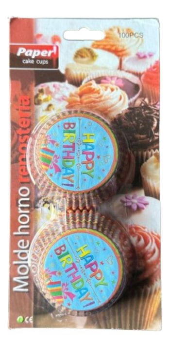 Capsulas Cupcake Diseño D Happy Bday 100 Un-0