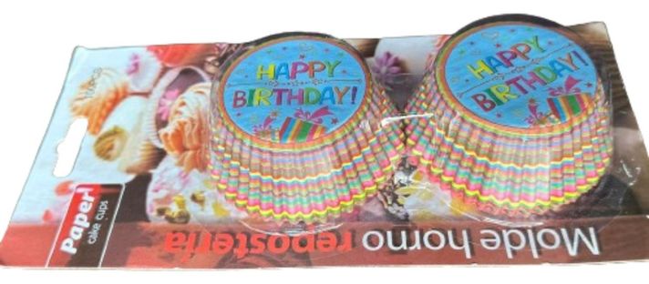 Capsulas Cupcake Diseño D Happy Bday 100 Un-1