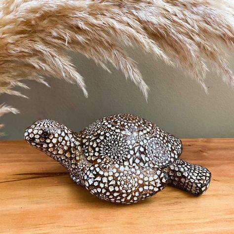 TORTUGA DECORATIVA DISEÑO MADERA TALLADA-2
