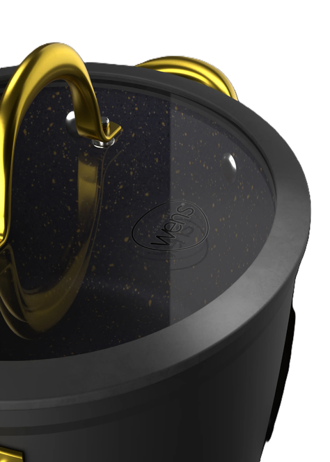 Wok Antiadherente con Tapa 28 cm Aluminio Forjado Golden Series Wens-2