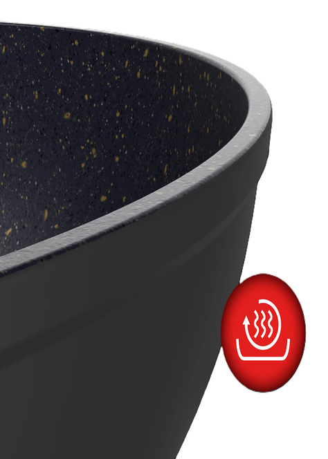 Wok Antiadherente con Tapa 28 cm Aluminio Forjado Golden Series Wens-6