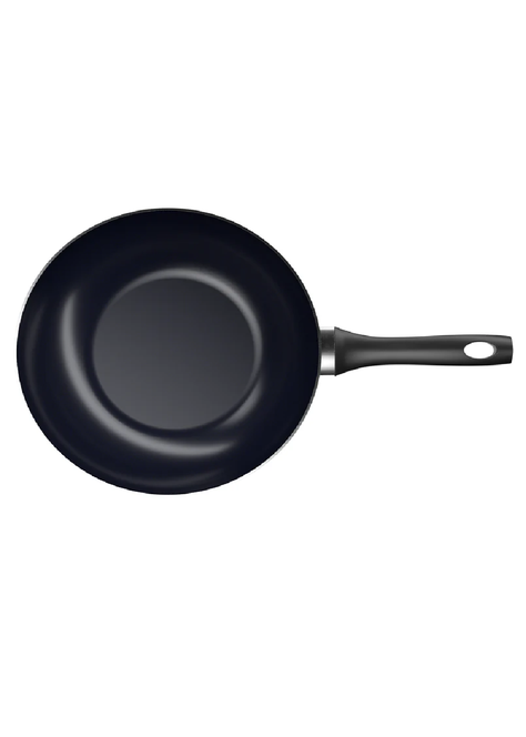 Wok De Aluminio Prensado 30 Cm Con Tapa Firenze Negro - Wens-2