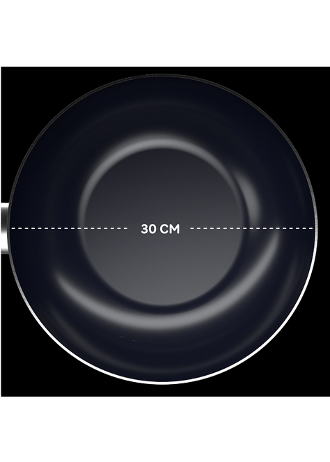 Wok De Aluminio Prensado 30 Cm Con Tapa Firenze Negro - Wens-3
