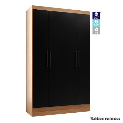 Clóset 4 Puertas Cajones Ámbar Negro-Canela-7