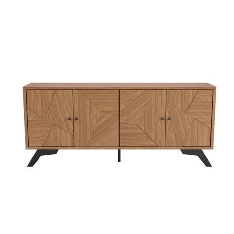 Rack Santos 4 Puertas Roble-Negro - TV 75"-2