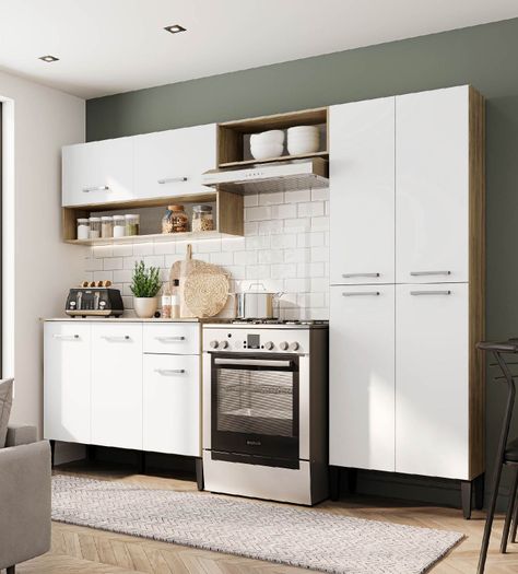 Mueble De Cocina Arizona 4 Módulos Blanco-Oak-1