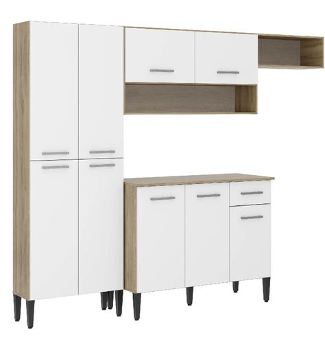 Mueble De Cocina Arizona 4 Módulos Blanco-Oak-4