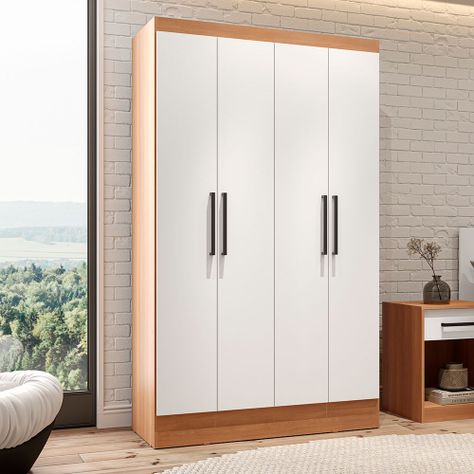 Clóset Ámbar 4 Puertas Blanco - Canela-1
