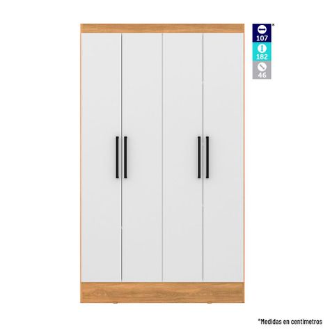 Clóset Ámbar 4 Puertas Blanco - Canela-2
