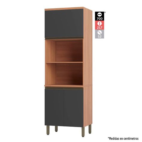 Mueble de Cocina Macadamia 4 Módulos Canela-Grafito-5
