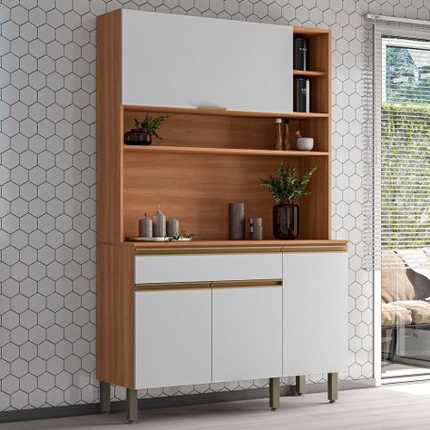 Kit de Cocina Macadamia 4 Puertas + 1 Cajón Canela-Blanco-1