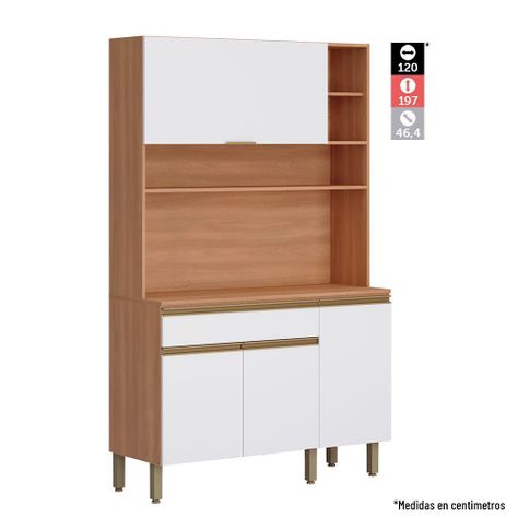 Kit de Cocina Macadamia 4 Puertas + 1 Cajón Canela-Blanco-2