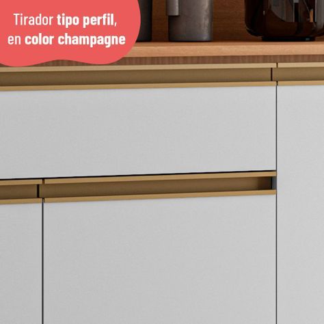 Kit de Cocina Macadamia 4 Puertas + 1 Cajón Canela-Blanco-6