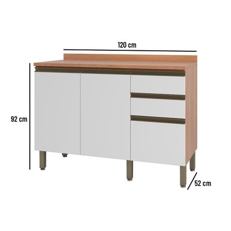Base de cocina Macadamia con cubierta Canela- blanco-1