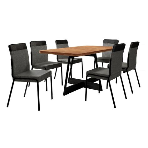 Comedor Río 6 personas Canela- Negro-0