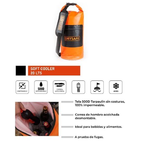 Soft Cooler Premium 20 Litros - Drysafe - Gris-2