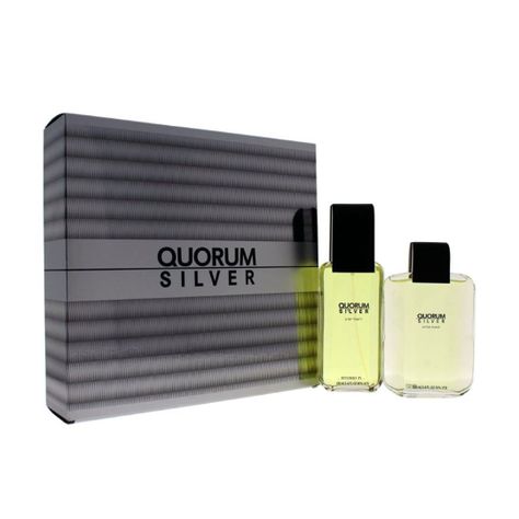 PERFUME  QUORUM SILVER ESTUCHE EDT 100ML + AF. SHAVE 100ML-0