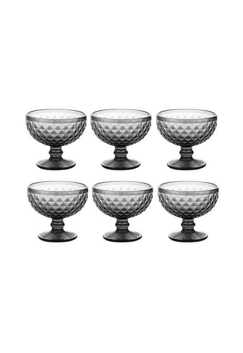 Set 6 Copas Helado Gris 300ml Imahe-1