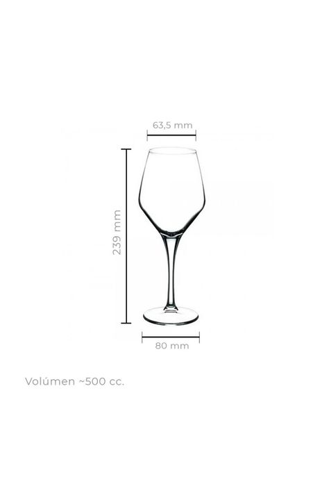 SET 6 COPAS DEGUSTACION 500 CC. LINEA DREAM-2