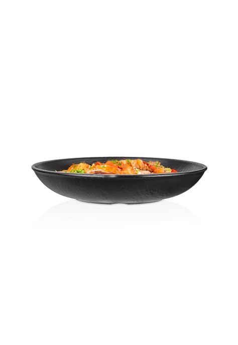PLATO HONDO MELAMINA NEGRA 23 CM LINEA TILDA-1