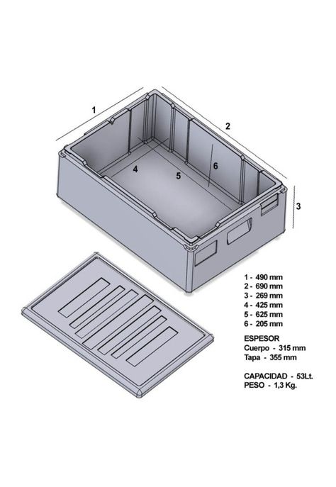 Contenedor Isotermico Epp 60X40 X 20 Cms-5