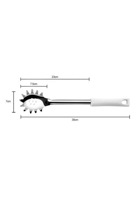 CUCHARA PASTA ACERO INOX  23CM MANGO BLANCO DURAFIO-3