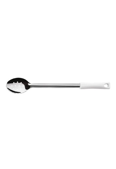 CUCHARA PERFORADA ACERO INOX  23 CM MANGO BLANCO DURAFIO-0