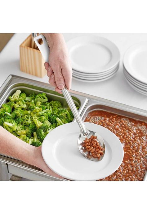 CUCHARA PERFORADA ACERO INOX  23 CM MANGO BLANCO DURAFIO-1