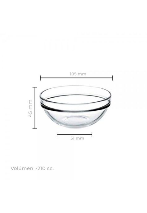 SET DE 6 BOWLS VIDRIO TEMPLADO 10.5 CM-2