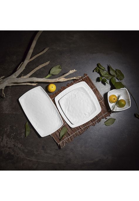 PLATO MELAMINA RECTANGULAR BLANCO 20 X 33 CM LINEA CARRE-1