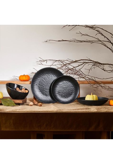 PLATO MELAMINA NEGRA 26 CM LINEA TILDA-2
