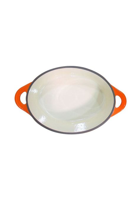 OLLA HIERRO FUNDIDO OVALADA NARANJA 34x26x13.5 cm-3