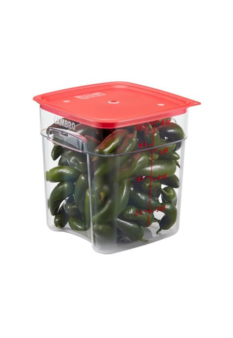 RECIPIENTE GRADUADO CUADRADO POLICARBONATO 8 LTS. CON TAPA ROJA-3