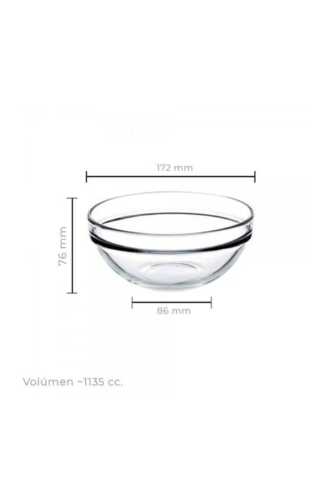 Set De 6 Bowl Vidrio Templado 17 Cm.-2