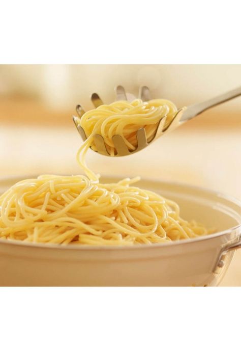 CUCHARA PASTA ACERO INOX 43CM MANGO BLANCO-1