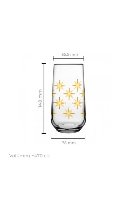 Set 6 Vasos Refresco Alto 490 Cc Linea Allegra Estrellas-3