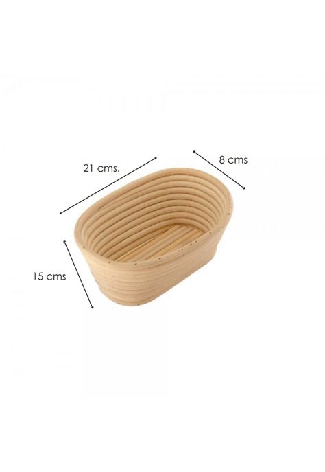 Cesta Fermentadora/Bannetton De Pan Ovalada Rattan 21 X 15 X 8 Cm-1
