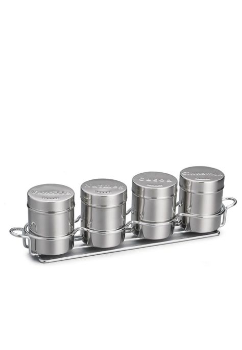 SET 4 ESPOLVOREADORES ACERO INOX CON RACK-0