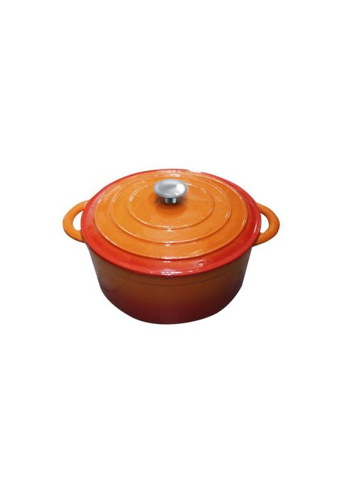 Olla Hierro Fundido Redonda Naranja 36x29x12.5 Cm-0