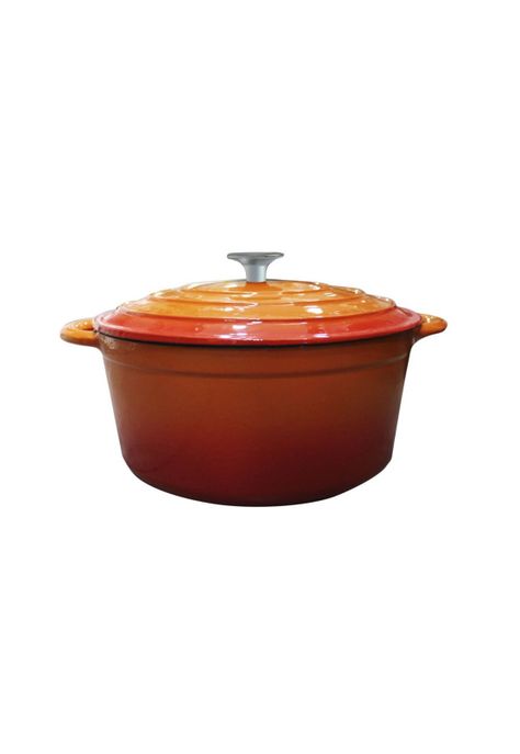 Olla Hierro Fundido Redonda Naranja 36x29x12.5 Cm-1