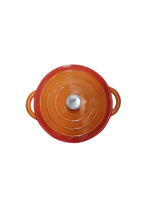 Olla Hierro Fundido Redonda Naranja 36x29x12.5 Cm-2
