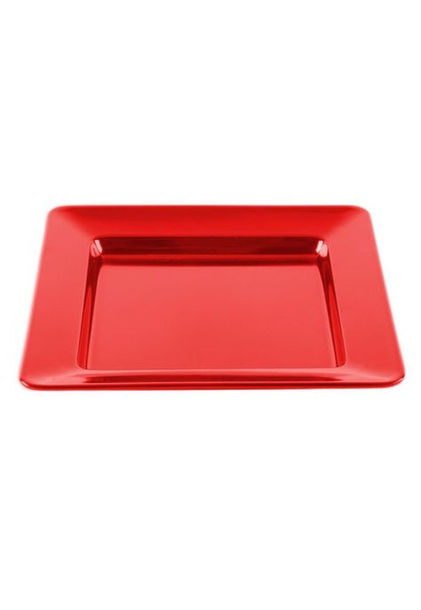 PLATO CUADRADO MELAMINA ROJA 30x30 cm-0