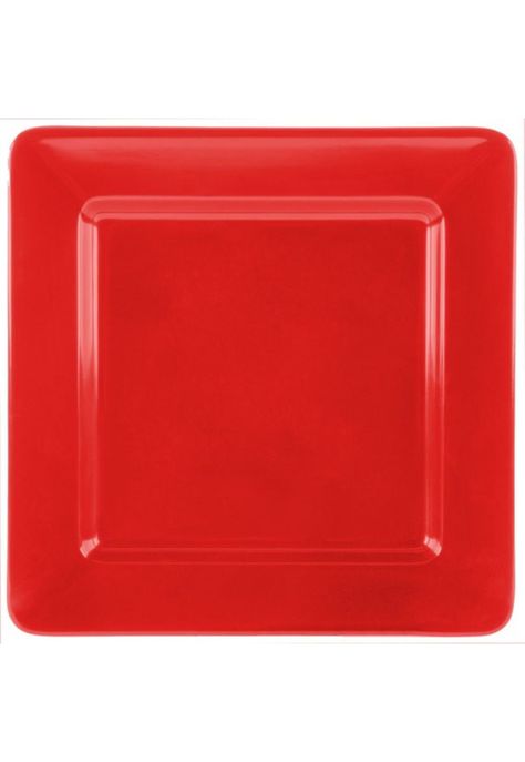 PLATO CUADRADO MELAMINA ROJA 30x30 cm-2