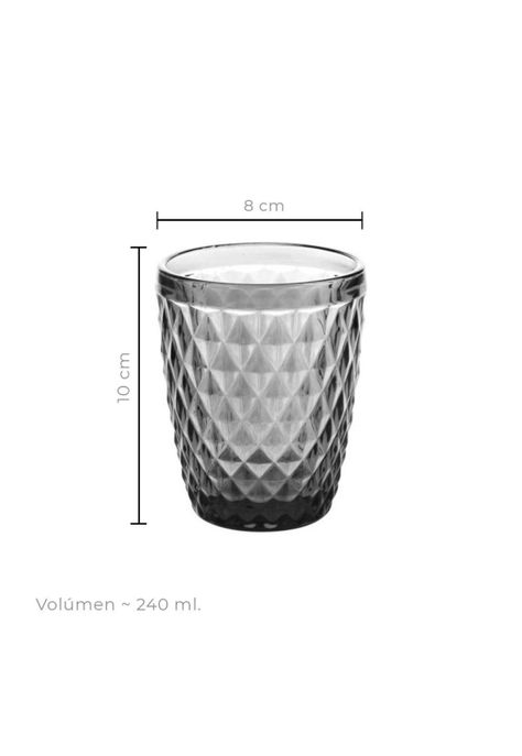 Set 6 Vasos Gris 240ml Imahe-3