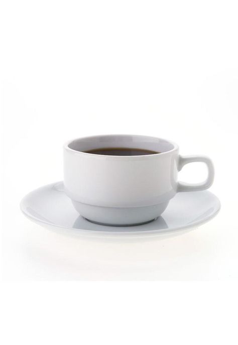 Set De 6 Taza Café 100cc Con Platillo Apilable. Línea Tower-0