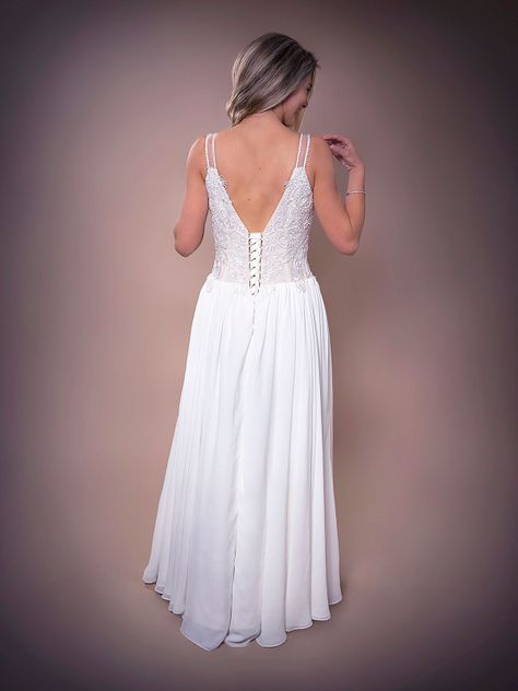 Vestido de Novia Belén falda de Chifón-4