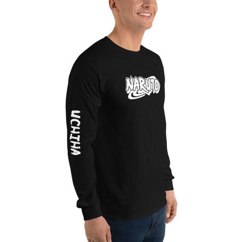 Polera Manga Larga Naruto Uchiha Anime Estampada-1