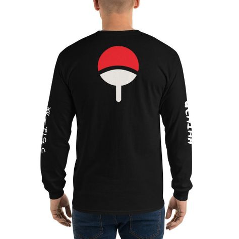 Polera Manga Larga Naruto Uchiha Anime Estampada-3