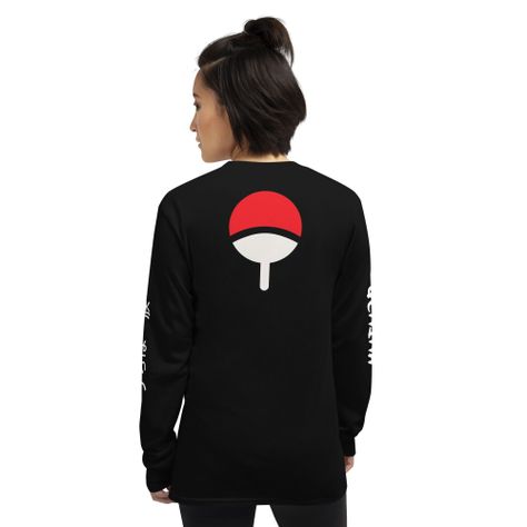 Polera Manga Larga Naruto Uchiha Anime Estampada-5