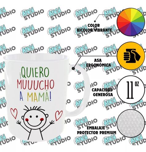 Taza Dia De La Madre Quiero Mucho A Mamá Regalo 325 ml Cerámica-3